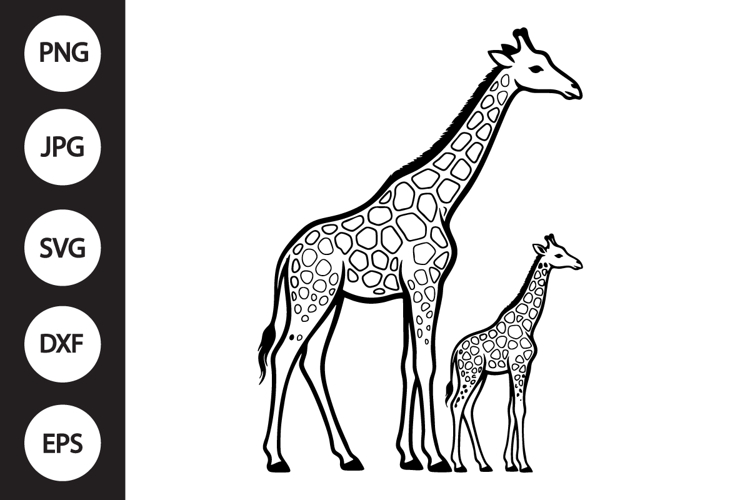 Giraffe Mama and Baby SVG
