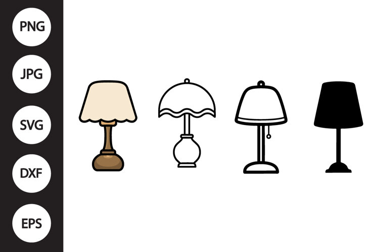 Table Lamp SVG, Table Lamp Clipart example image 1