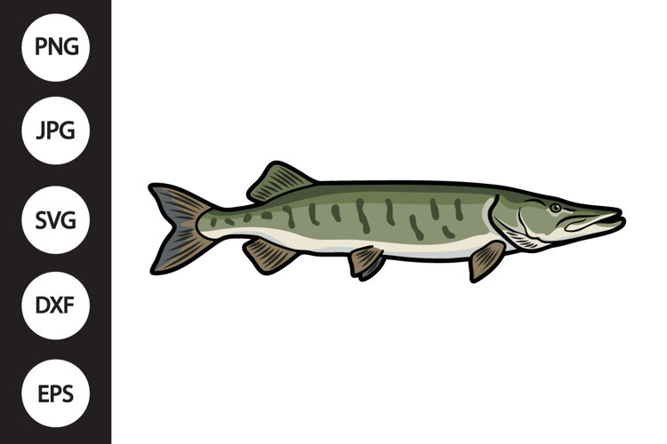 Muskellunge Fish SVG example image 1