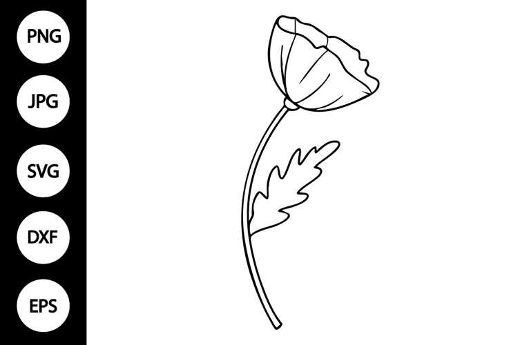 Flower Clipart Black And White Image 11