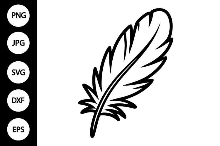 Feather Outline SVG, Coloring Page