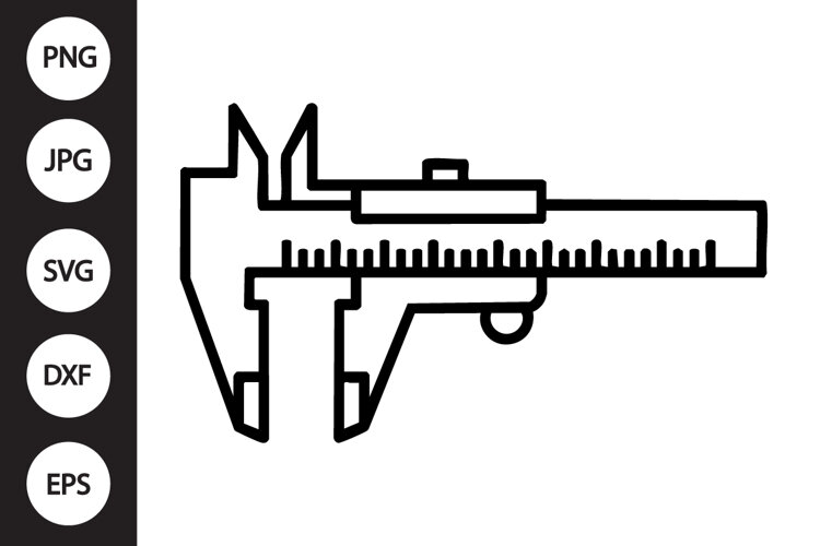 Caliper Outline SVG, Coloring Page example image 1