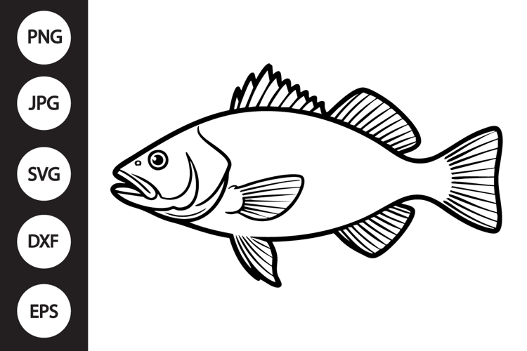 Black Drum Fish SVG