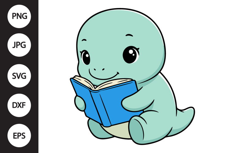 Reading Dinosaur SVG