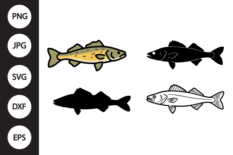 Walleye Fish SVG, Walleye Fish Clipart