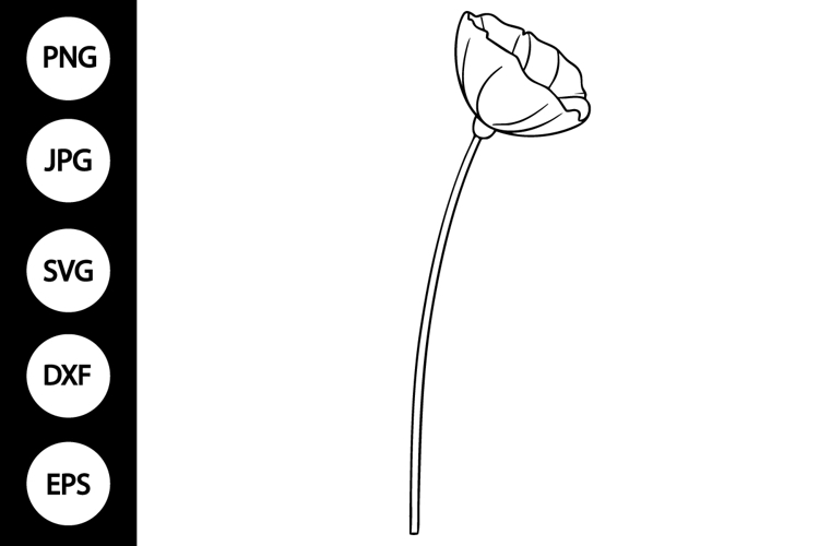 Flower Clipart Black And White Image 13