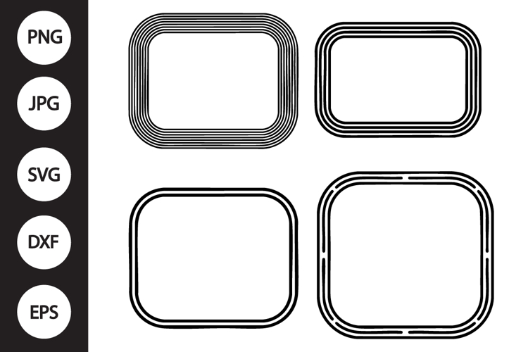 Rounded Rectangle Double Frame SVG