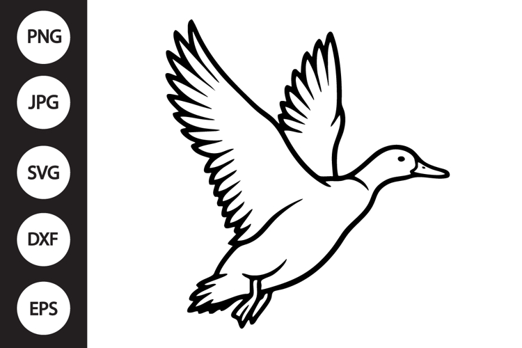 Flying Mallard Duck SVG