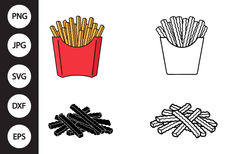 Crinkle Fries SVG, Crinkle Fries Clipart