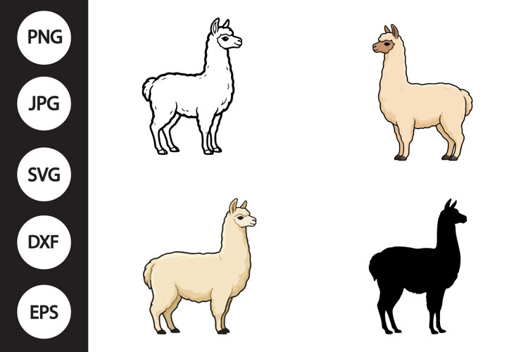 Cute Llama SVG, Cute Llama Clipart example image 1