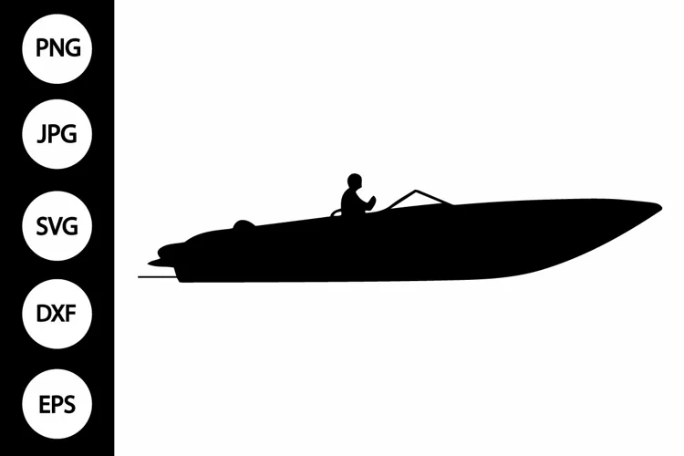 Silhouette Speedboat SVG