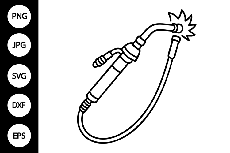 Welding Torch Outline SVG, Coloring Page
