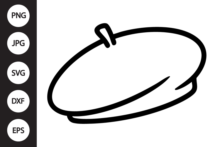 French Beret Outline SVG, Coloring Page
