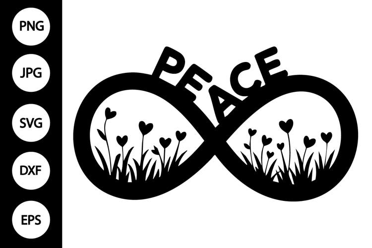 Infinity Peace with Flower Meadow SVG