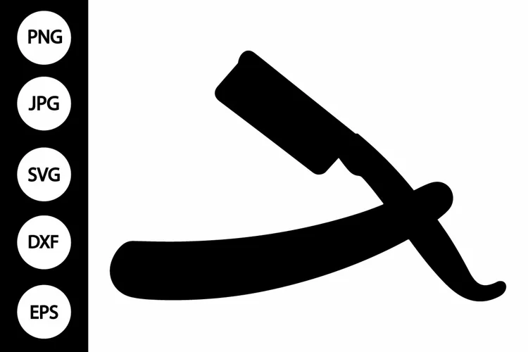 Silhouette Straight Razor SVG
