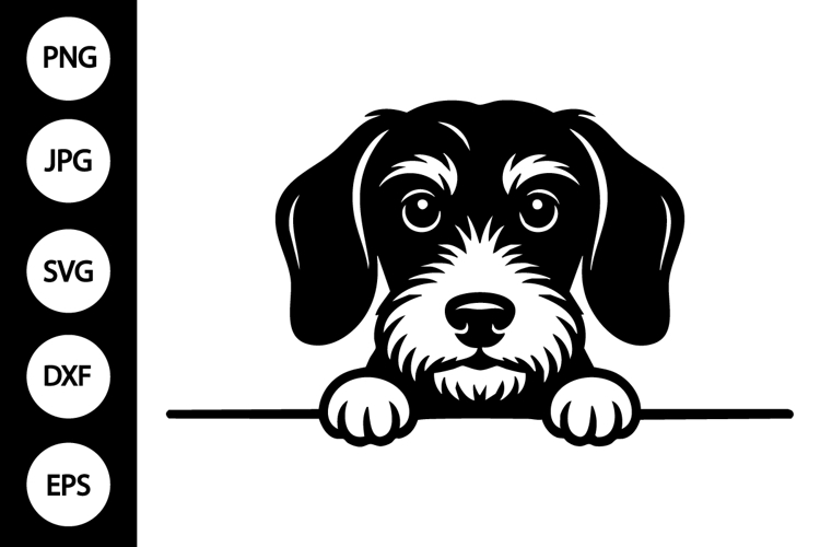 Peeking Wirehaired Dachshund Dog SVG