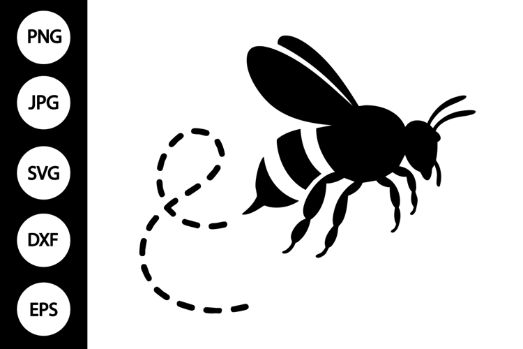 Bee Flight Path Silhouette SVG