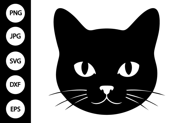 Black Cat Face SVG