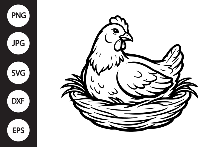Chicken on Nest SVG