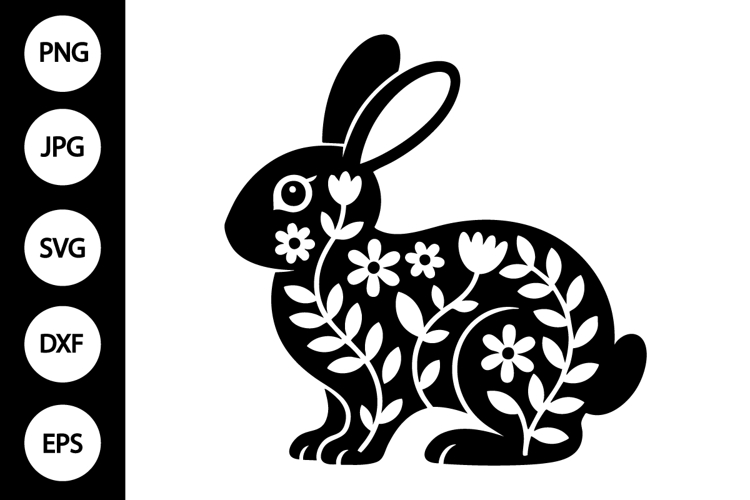 Floral Rabbit SVG
