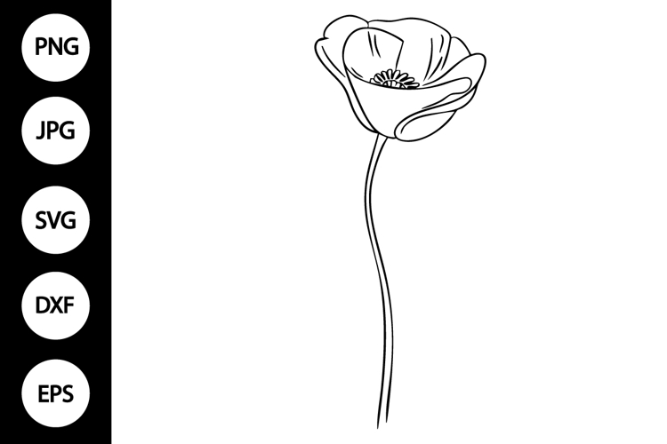 Flower Clipart Black And White Image 10