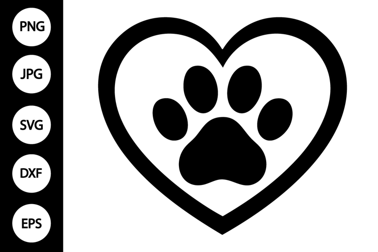 Heart paw print svg Image 2