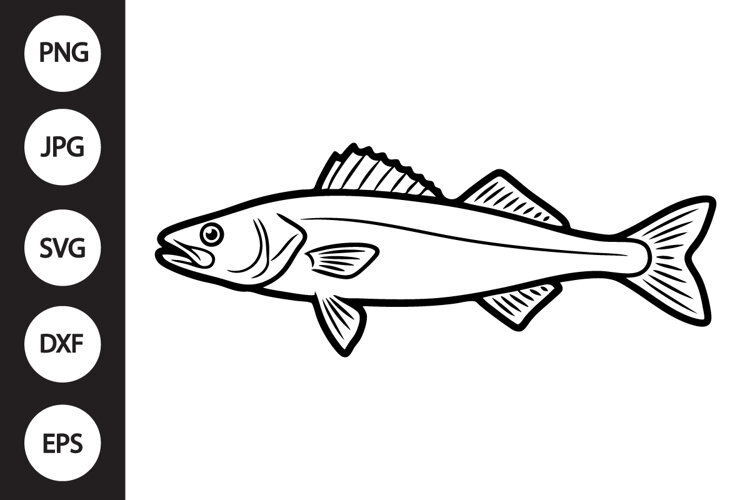 Walleye Fish SVG example image 1