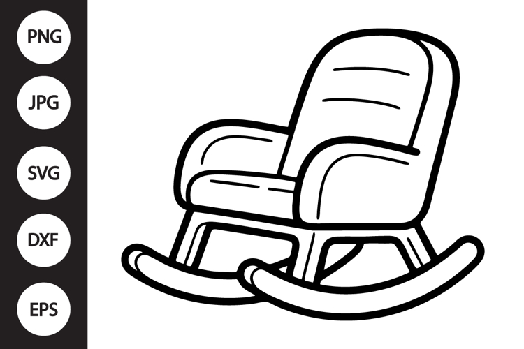 Rocking Chair SVG example image 1
