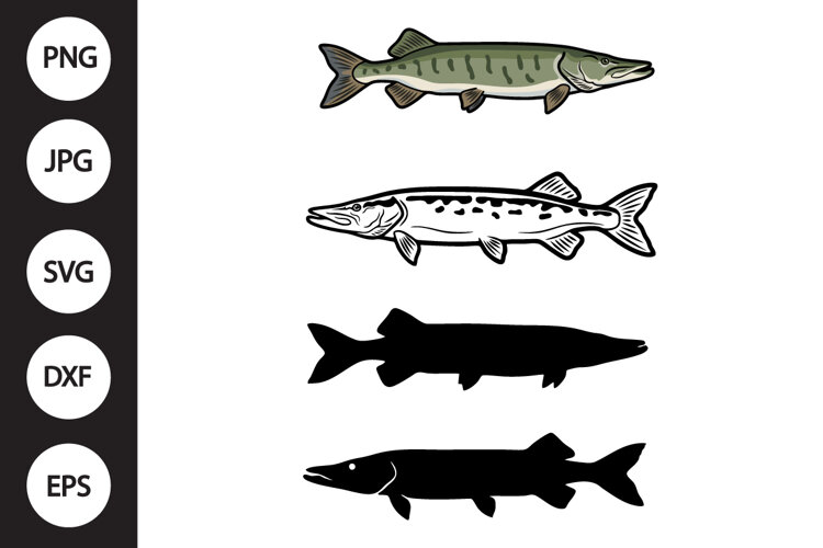 Muskellunge Fish SVG, Muskellunge Fish Clipart example image 1