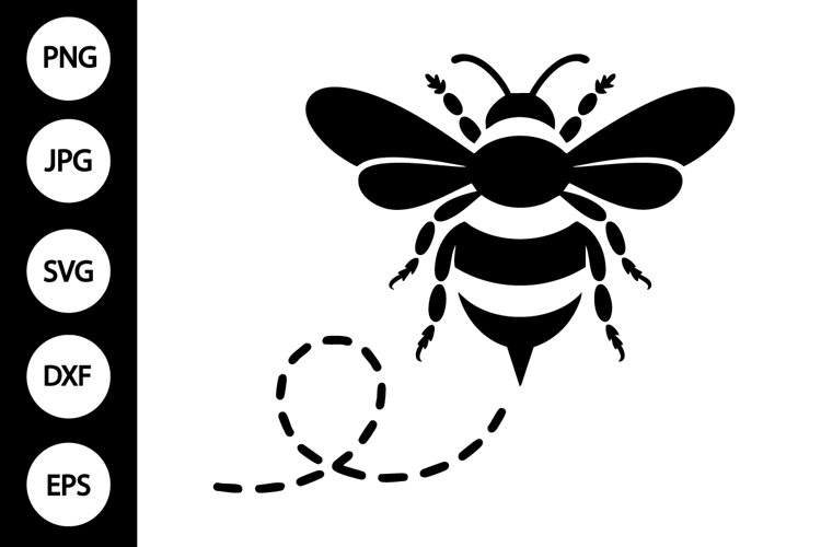 Bee Flight Path Silhouette SVG