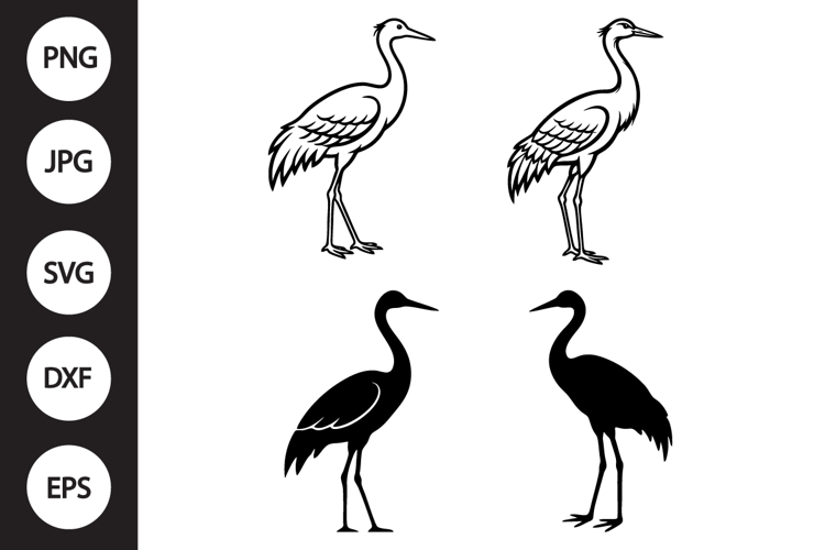 Crane Bird SVG, Crane Bird Clipart