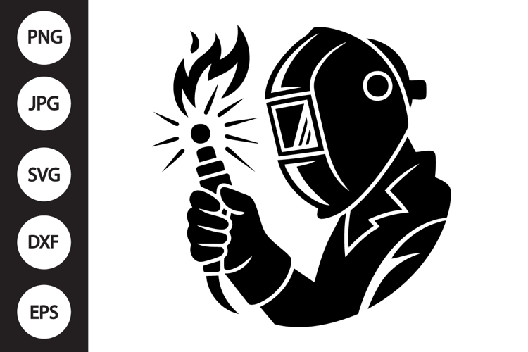Welding Torch Hand Silhouette SVG