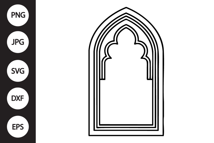 Arabic Window Outline SVG, Coloring Page