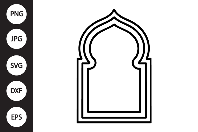 Arabic Window Outline SVG, Coloring Page