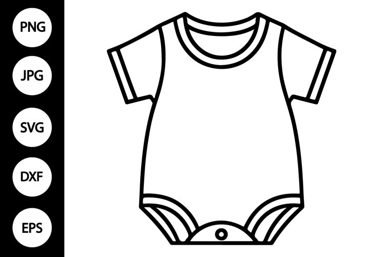 Outline Baby Bodysuit SVG, Coloring Page (3173666)