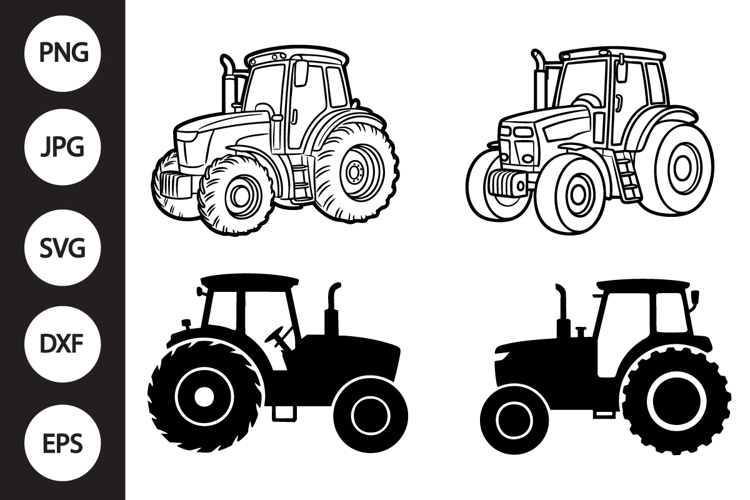 Tractor Outline Svg
