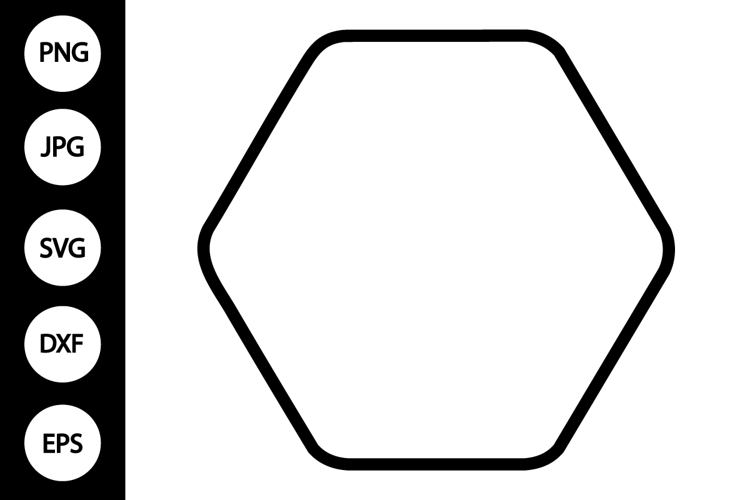 Hexagon Rounded Frame SVG