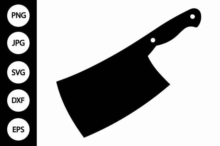 Silhouette Meat Cleaver SVG