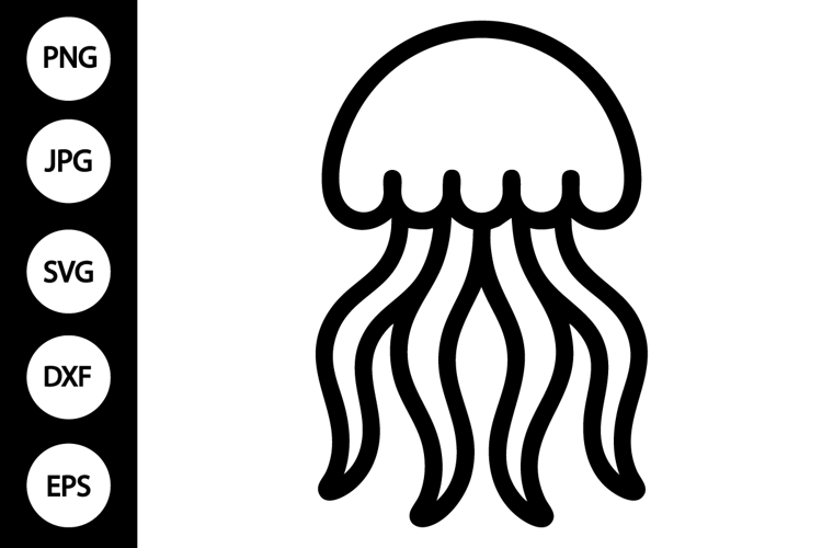 Jellyfish Outline SVG, Coloring Page