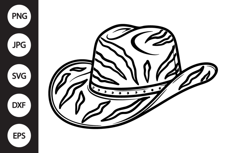 Cowboy Hat with Tiger Print SVG