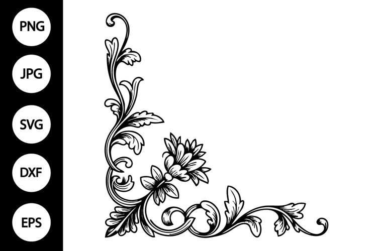 Floral Corner Frame SVG