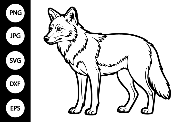 Coyote Outline SVG, Coloring Page