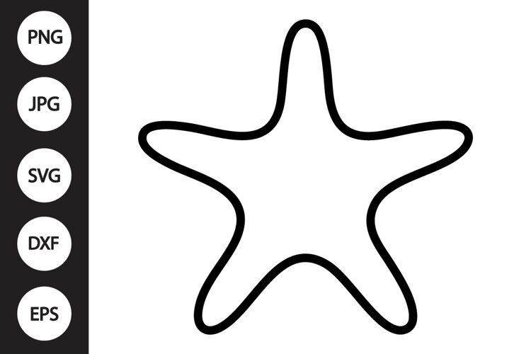 Starfish Outline SVG, Coloring Page example image 1