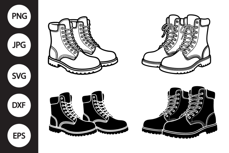 Work Boots SVG, Work Boots Clipart example image 1