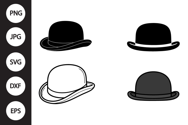 Bowler Hat SVG, Bowler Hat Clipart example image 1