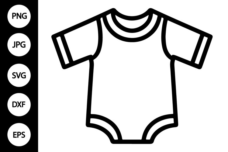 Outline Baby Bodysuit SVG, Coloring Page