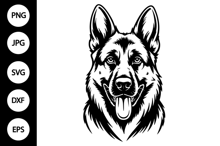 German Shepherd Head SVG