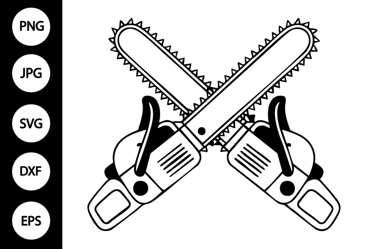 Crossed Chainsaws SVG