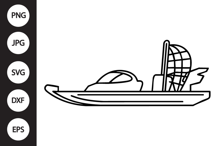 Airboat Outline SVG, Coloring Page