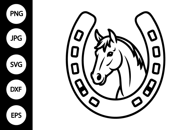 Horseshoe with Horse Head SVG